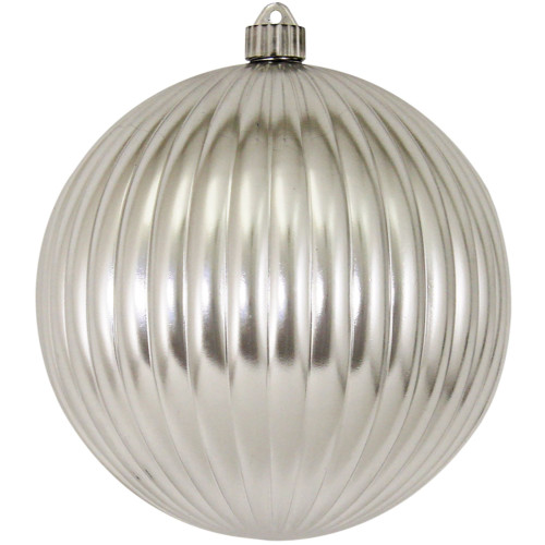 Ripple Shatterproof Christmas Ball Ornament - 8" (200mm) - Silver - IMAGE 1