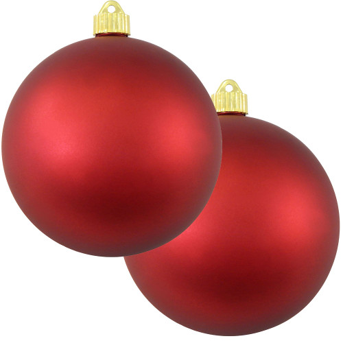 2ct Red Alert shatterproof christmas ball ornament  6" (150mm) - IMAGE 1