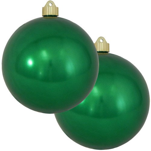 2ct Blarney Green Shatterproof Christmas Ball Ornament  6" (150mm) - IMAGE 1