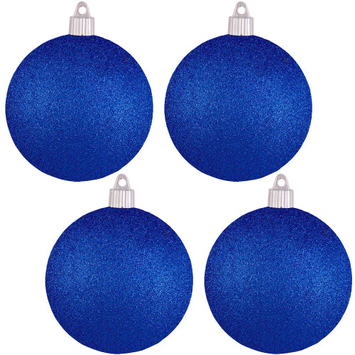 4ct Dark Blue Shatterproof Christmas Ball Ornaments 4" (100mm) - IMAGE 1