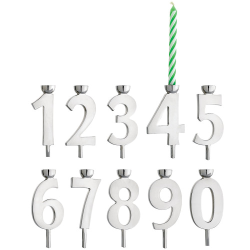 Set of 10 Silver Birthday Party Candleholders - IMAGE 1