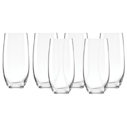 Set of 6 Clear Kitchen and Bar Accessories Tuscany Classics Large Tumbler Buy 4 Get 6, 8.75" - IMAGE 1