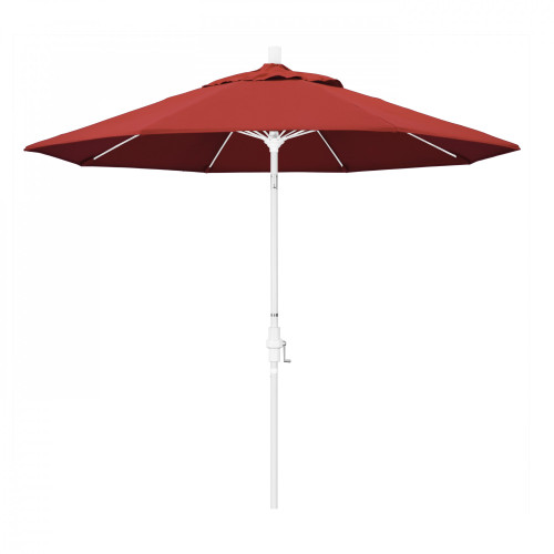 9ft Outdoor Sun Master Series Patio Umbrella  With Crank Lift and Collar-Tilt System, Red - IMAGE 1