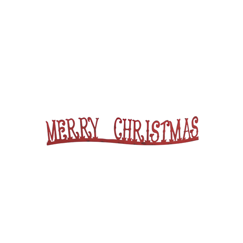 23.5" Red Metal Merry Christmas Sign - IMAGE 1