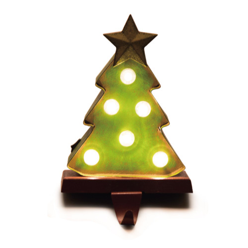7.5" LED Lighted Marquee Christmas Tree Stocking Holder - IMAGE 1