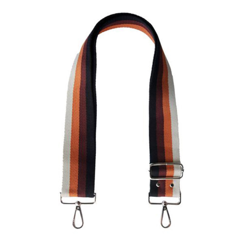 7" Black, White and Red Striped Guitar-Style Strap - IMAGE 1