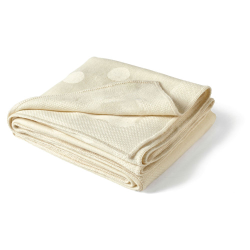 Ivory White Baby Alpaca Patterned Throw 59" x 71" - IMAGE 1