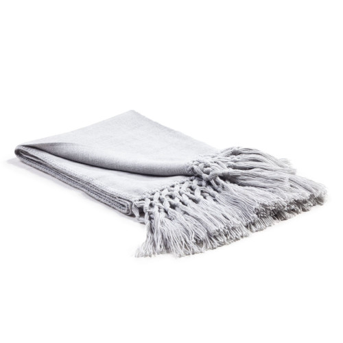 Ash White Baby Alpaca Solid Throw 51" x 71" - IMAGE 1