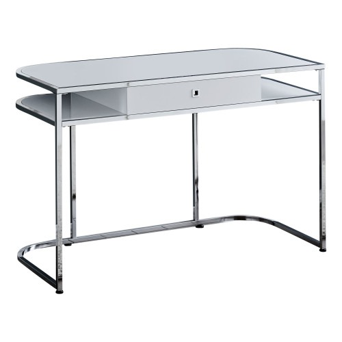 47.25" Glossy White Minimalist Contemporary Rectangular Computer Desk - IMAGE 1