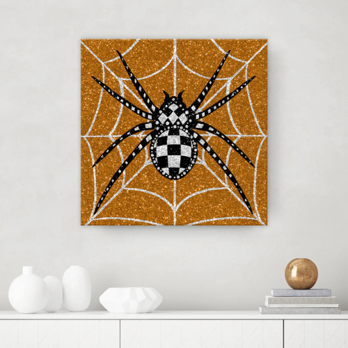 Glamoween Spider Halloween Canvas Wall Art - 12" x 12" - IMAGE 1