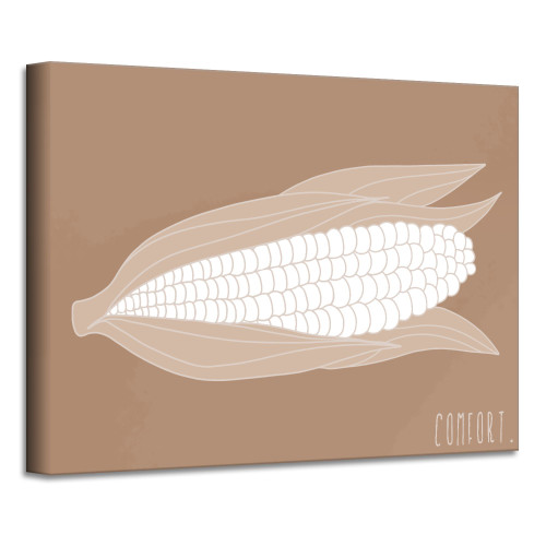 Brown and Beige Minimal Corn Canvas Thanks Giving Wall Art Decor 30" x 40" - IMAGE 1