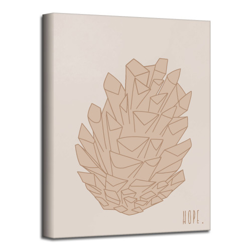 Brown and Beige Minimal Pinecone I Canvas Thanks Giving Wall Art Decor 40" x 30" - IMAGE 1