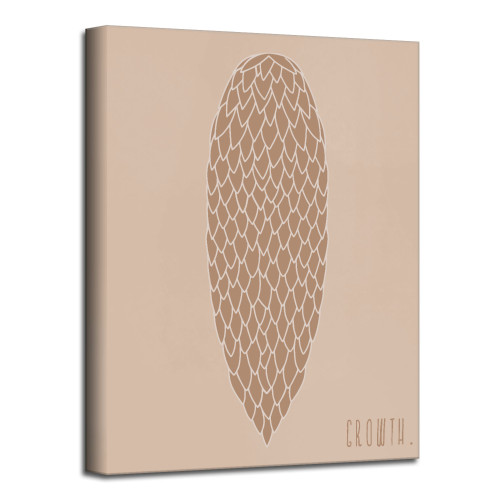 Brown and Beige Minimal Pinecone II Canvas Thanks Giving Wall Art Decor 40" x 30" - IMAGE 1