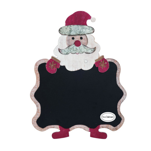 19" Santa Claus Chalkboard Christmas Decoration - IMAGE 1