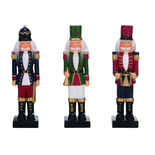 Set of 3 Multicolor Traditional Christmas Nutcrackers 13" - IMAGE 1