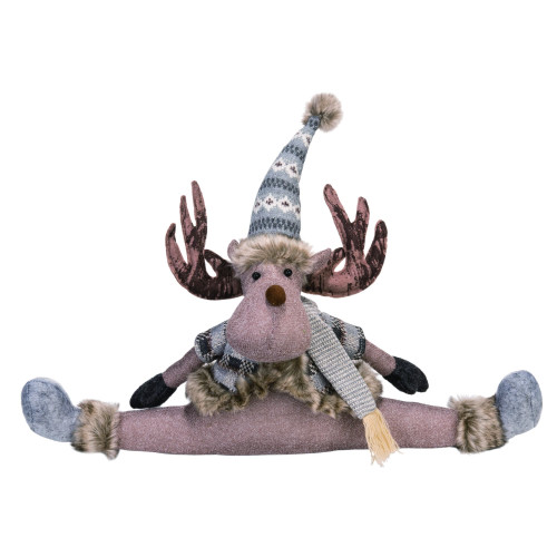 21" Sitting Moose Plush Christmas Tabletop Figurine - IMAGE 1