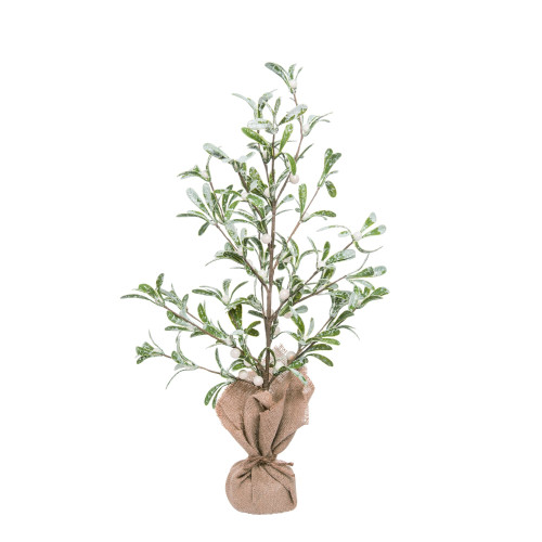 2.25" Potted Mistletoe Berry Artificial Christmas Tree - Unlit - IMAGE 1