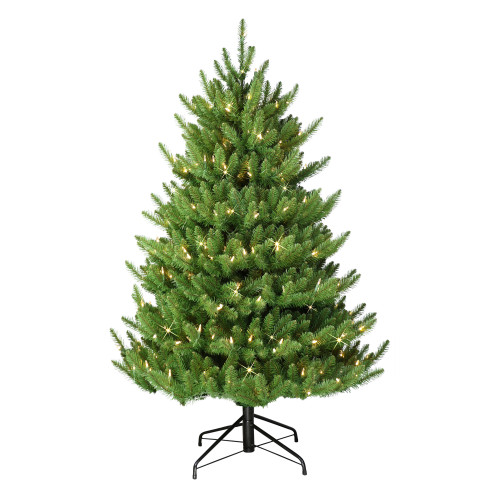 4.5' Pre-lit Full Canadian Balsam Fir Artificial Christmas Tree – Warm White LED Lights - IMAGE 1
