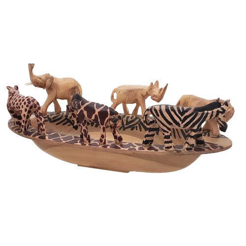 12" Safari Bowl With African Wild Animals Design - IMAGE 1