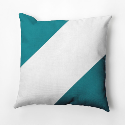 26" x 26" Green and White Nautical Stripe Throw Pillow - IMAGE 1