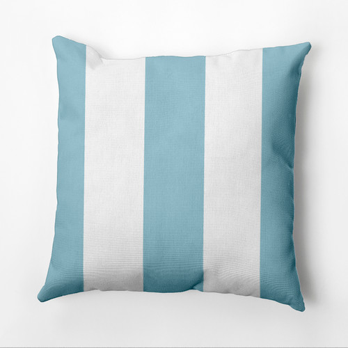 26" x 26" Blue and White Bold & Vertical Stripe Throw Pillow - IMAGE 1