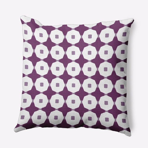 16" x 16" Purple and White Button up Square Throw Pillow - IMAGE 1