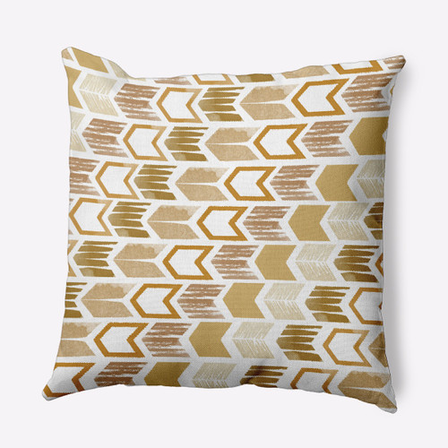 20” x 20" Yellow and White Arrow Square Throw Pillow - IMAGE 1