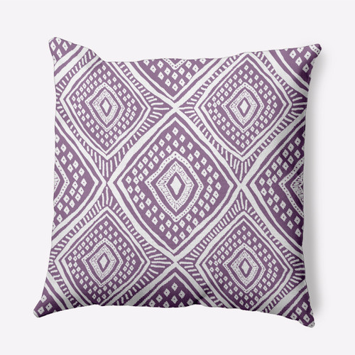 16" x 16" Purple and White Lil Diamond Jill Throw Pillow - IMAGE 1