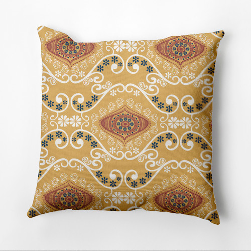 20" x 20" Yellow and White Illuminate Throw Pillow - IMAGE 1