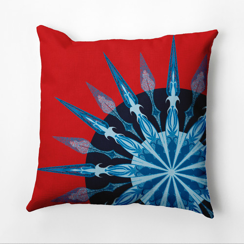18" x 18" Red and Blue Sailor's Delight Throw Pillow - IMAGE 1