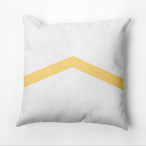 20" x 20" Yellow and White Obtuse Angle Throw Pillow - IMAGE 1
