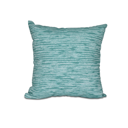 16" Green and White Coastal Marled Knit Comfortable Throw Pillow - Down Alternative Filler - IMAGE 1