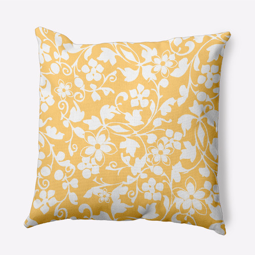 18" x 18" Yellow and White Evelyn Floral Throw Pillow - IMAGE 1