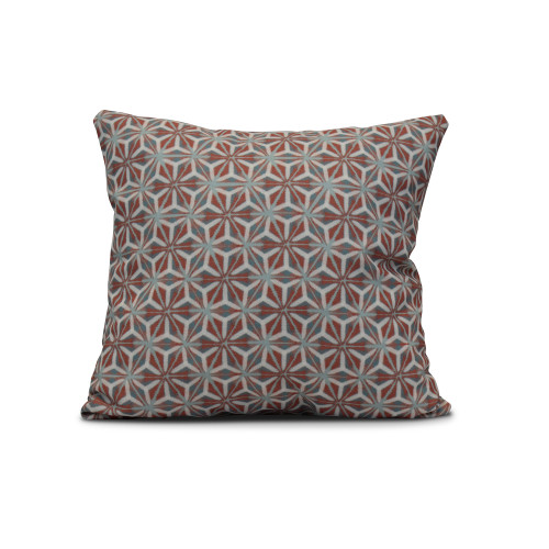 20" x 20" Gray and Orange Water Mosaic Throw Pillow - IMAGE 1