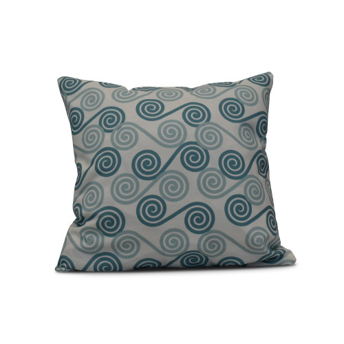 26" x 26" Green and White Rip Curl Throw Pillow - IMAGE 1