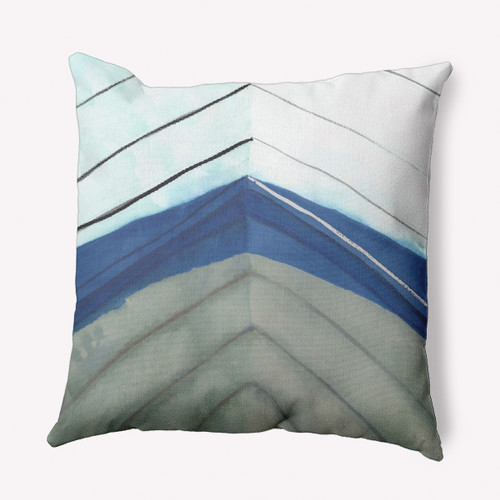 16" x 16" White and Blue Boat Bow Center Throw Pillow - IMAGE 1