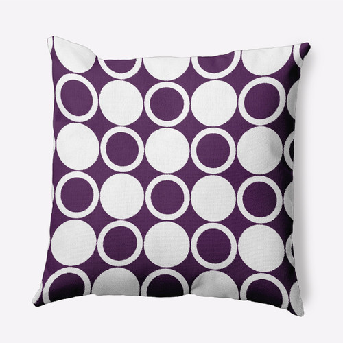 18" x 18" Purple and White Small Mod Circles Throw Pillow - IMAGE 1