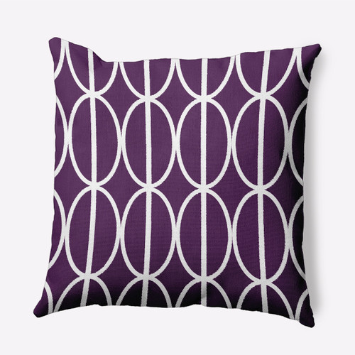 26" x 26" Purple and White Ovals Go 'Round Throw Pillow - IMAGE 1