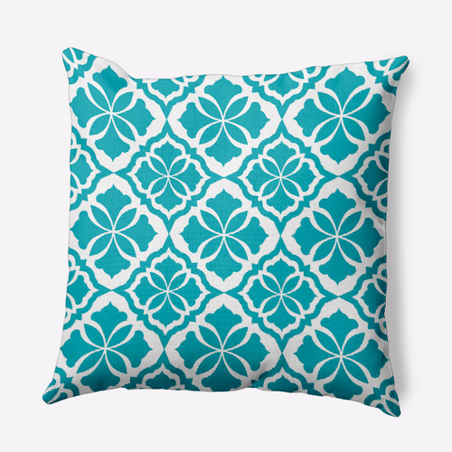 British Colonial Throw Pillow - 16" - Teal Blue and White - IMAGE 1