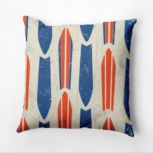 20" x 20" Orange and Blue Dean Outdoor Throw Pillow - IMAGE 1