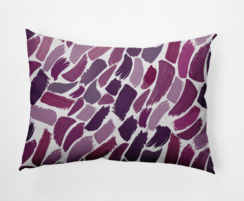 14" x 20" Purple and White Wenstry Rectangular Outdoor Throw Pillow - IMAGE 1