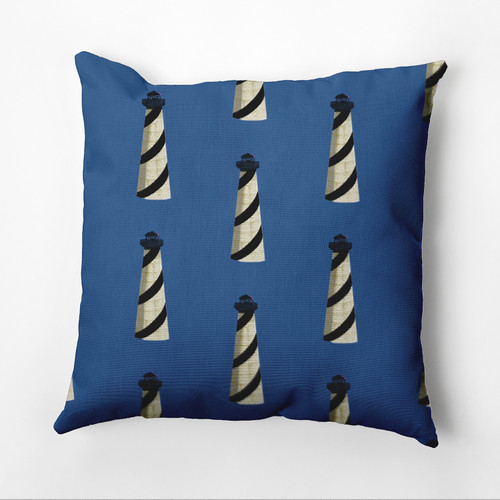 26" x 26" Blue and Black Beacon Square Throw Pillow - IMAGE 1