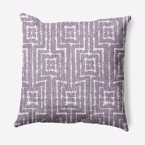 18" x 18" Purple and White Woven Tiki Square Outdoor Throw Pillow - IMAGE 1