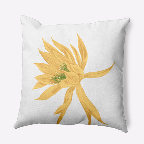 18" x 18" Yellow and White Hojaver Floral Throw Pillow - IMAGE 1
