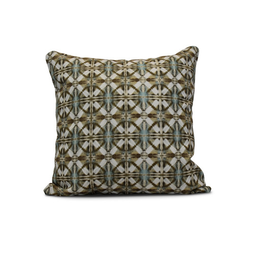 16" x 16" Brown and White Beach Tile Square Outdoor Throw Pillow - IMAGE 1