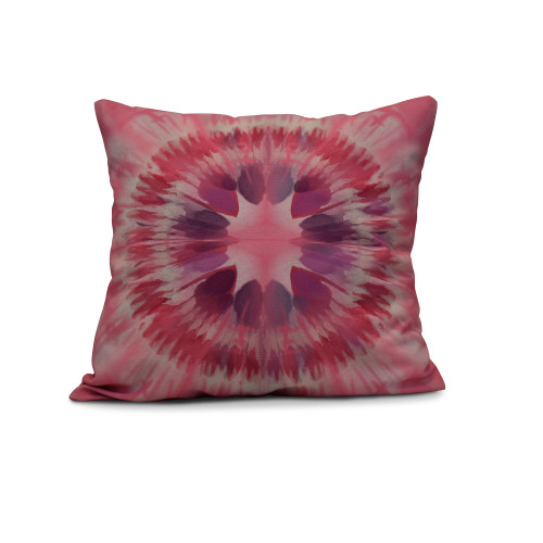 18" x 18" Pink and Purple Shibori Burst Outdoor Throw Pillow - IMAGE 1