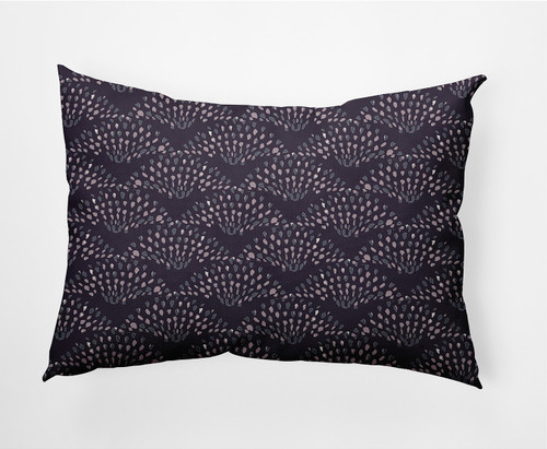 20" Purple and White Geometric Rectangular Throw Pillow - Down Alternative Filler - IMAGE 1