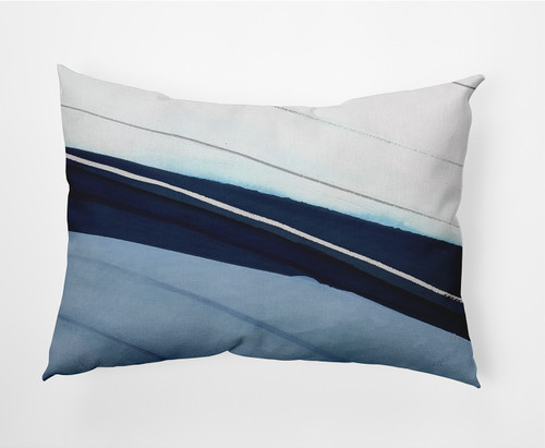 14" x 20" Blue and White Boat Bow Rectangular Outdoor Throw Pillow - IMAGE 1