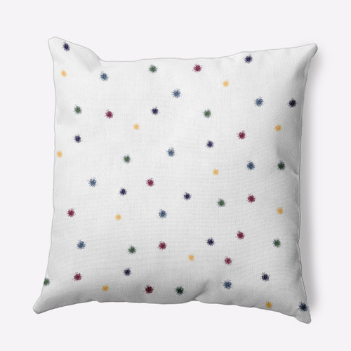 18" x 18" White and Green Dots Outdoor Throw Pillow - IMAGE 1