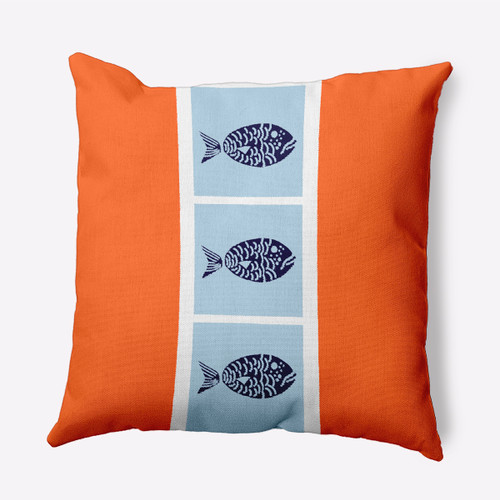 16" x 16" Orange and White Fish Chips Throw Pillow - IMAGE 1